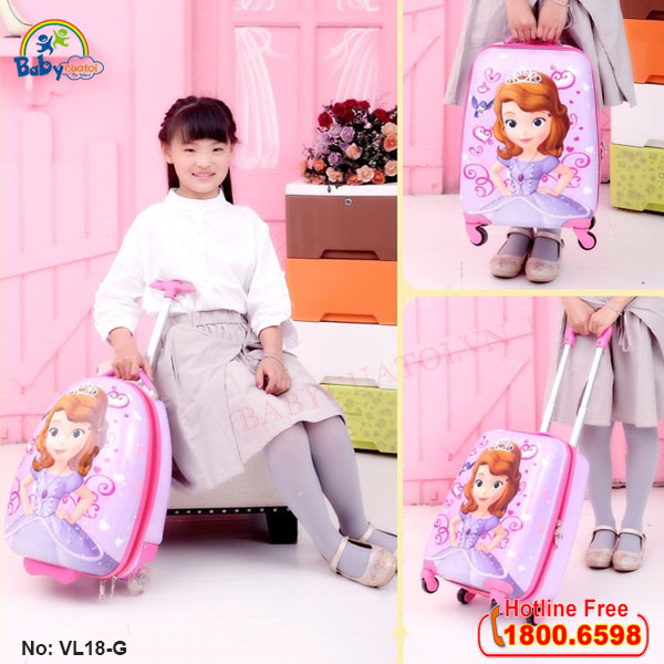 Vali trẻ em bé gái công chúa Sofia 18 inch VL18-G5