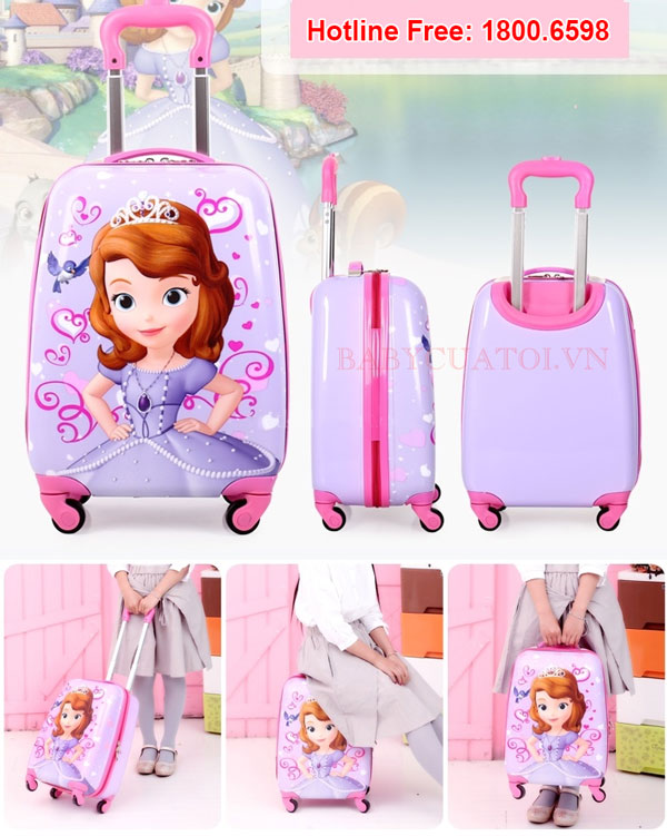 Vali trẻ em bé gái công chúa Sofia 18 inch VL18-G5