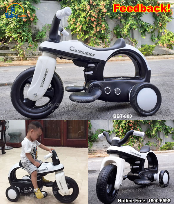 Xe máy điện trẻ em màu trắng BBT-800T