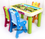 Bộ bàn ghế cho bé nhập khẩu cao cấp sắc mầu F004A