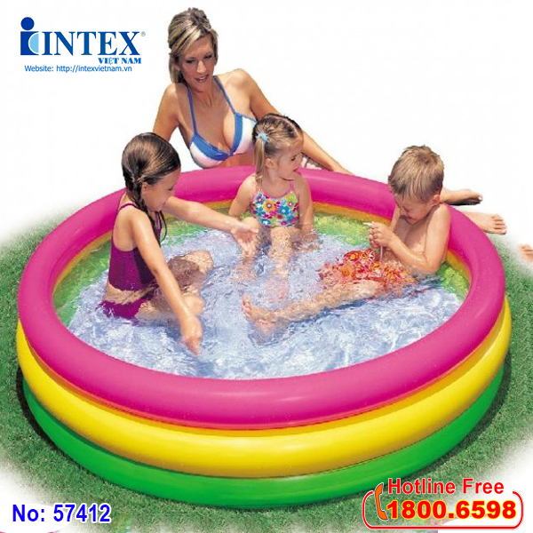 Bể bơi phao mini cho bé INTEX cầu vồng 1m14 - 57412