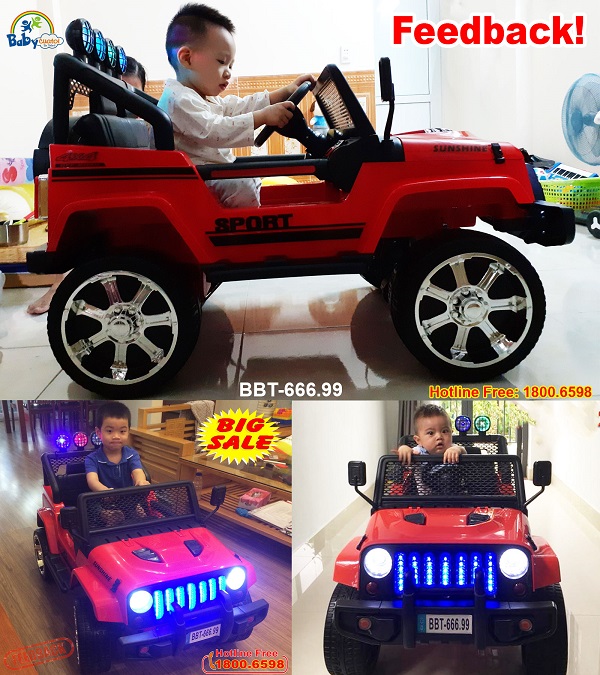 Ô tô điện trẻ em địa hình 4 động cơ màu đỏ BBT-666.99D
