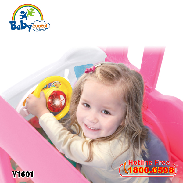 Cầu trượt bể bóng Hàn Quốc xe Bus Hello Kitty 3 trong 1 Y1601_2