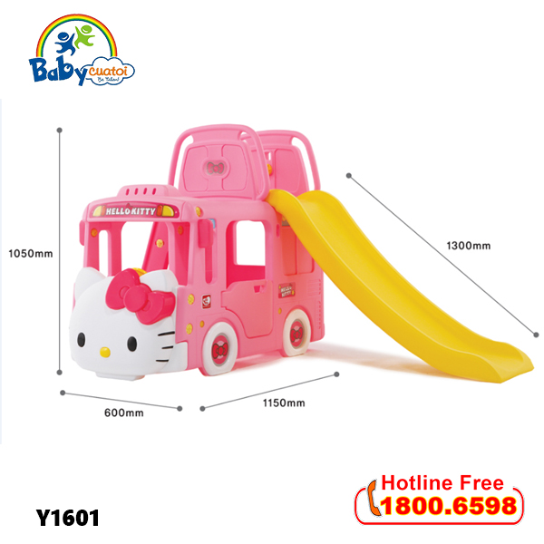 Cầu trượt bể bóng Hàn Quốc xe Bus Hello Kitty 3 trong 1 Y1601_6