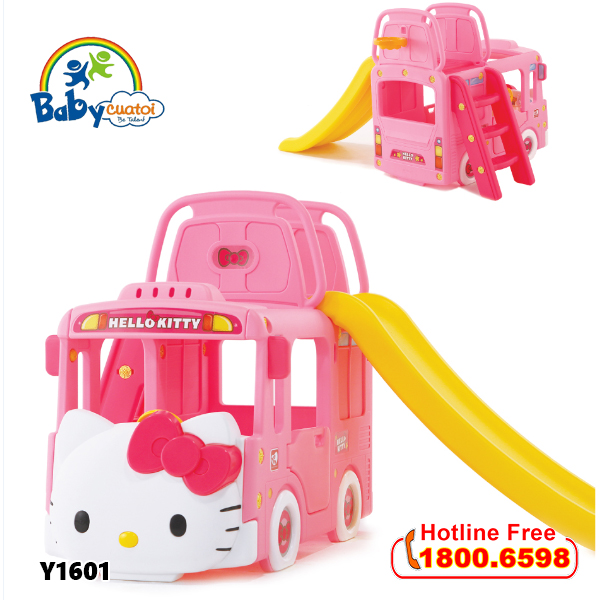 Cầu trượt bể bóng Hàn Quốc xe Bus Hello Kitty 3 trong 1 Y1601_7