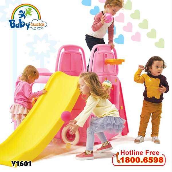 Cầu trượt bể bóng Hàn Quốc xe Bus Hello Kitty 3 trong 1 Y1601_8