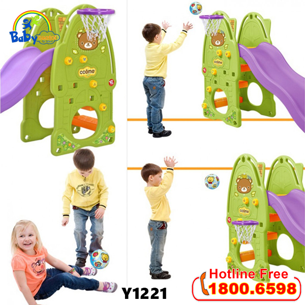 Cầu trượt Hàn Quốc CCOMO có ném bóng rổ Y1221_2