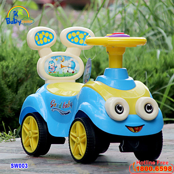 Xe chòi chân ô tô cho bé có nhạc hình Minion SW003
