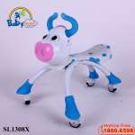 Xe chòi chân con bò có đèn và nhạc màu xanh SL1308X
