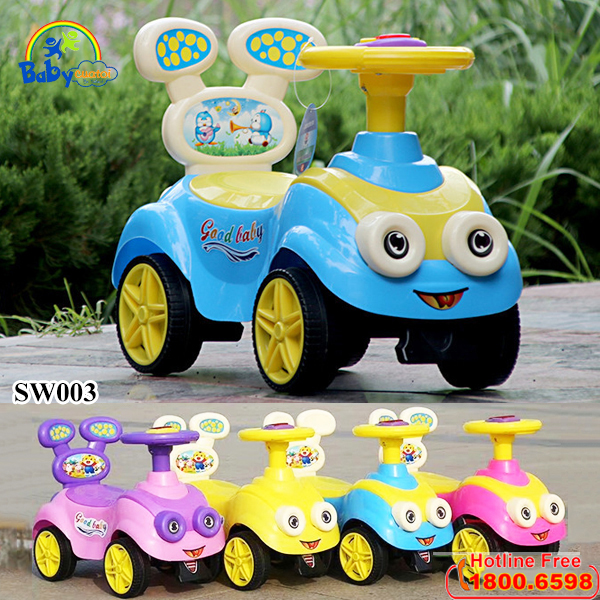 Xe chòi chân ô tô cho bé có nhạc hình Minion SW003