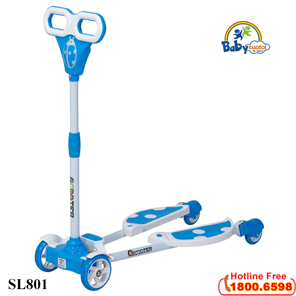 Xe scooter cánh cam 2 càng có nhạc SL801