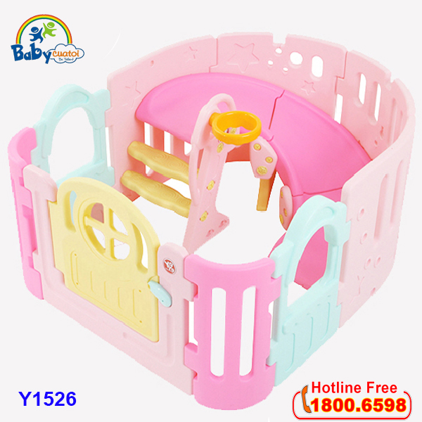 Cầu trượt bể bóng Hàn Quốc đa năng 2 trong 1 Y1526 (tặng kèm 1 cặp cạnh Y1422 hoặc Y1423)