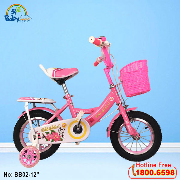 Xe đạp trẻ em màu hồng BBT Global BB02H