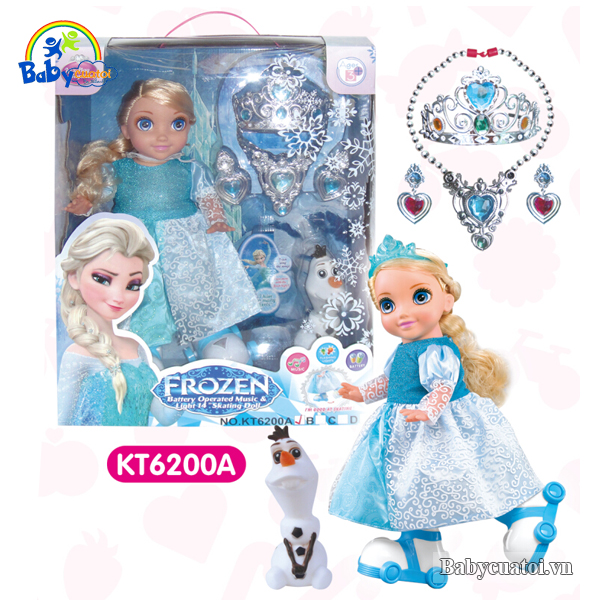 Đồ chơi búp bê Elsa cao cấp trượt băng cho bé KT6200A