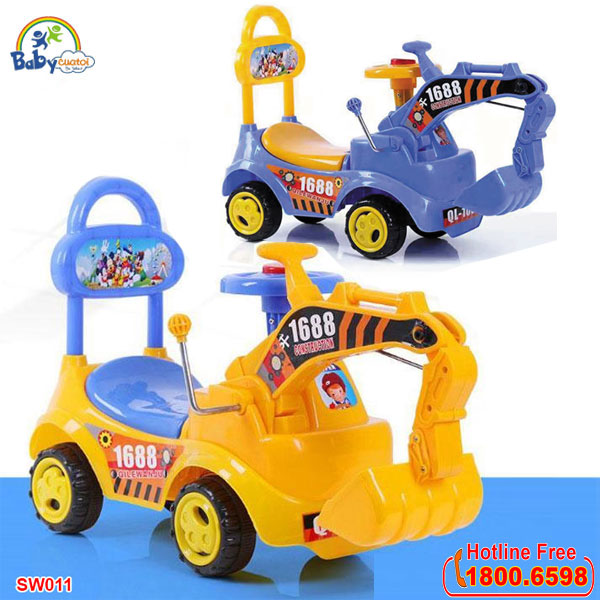 Xe chòi chân cần cẩu máy xúc cho bé SW011