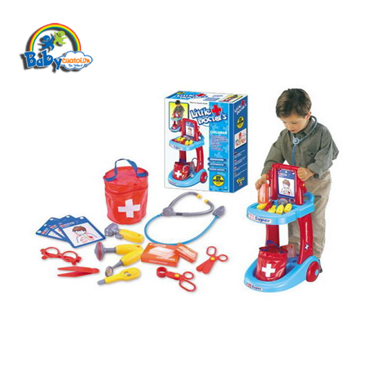 Bộ đồ chơi bác sĩ cao cấp có xe đẩy màu xanh 63008