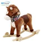 Bập bênh kết hợp xe chòi chân thú bông ngựa nâu RK-501B