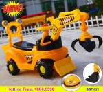 Xe chòi chân cho bé cần cẩu 2 gầu kèm mũ BBT-921B