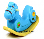 Bập bênh cho bé ngựa xanh nhập khẩu cao cấp có nhạc Y001B