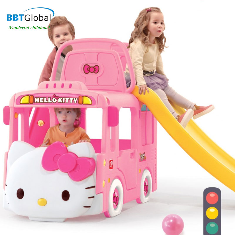 Bể bóng cầu trượt Hàn Quốc xe Bus Hello Kitty 3 trong 1 Y1601