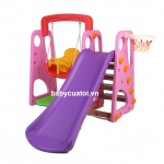 Cầu trượt xích đu KT007 hồng máng tím KT007-HT