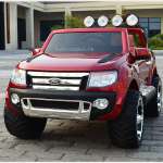 Ô tô điện trẻ emFORD RANGER bản quyền đỏ mận phun sơn FORD-DCC