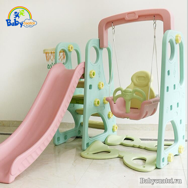 Cầu trượt cho bé có xích đu liên hoàn - KT007xh
