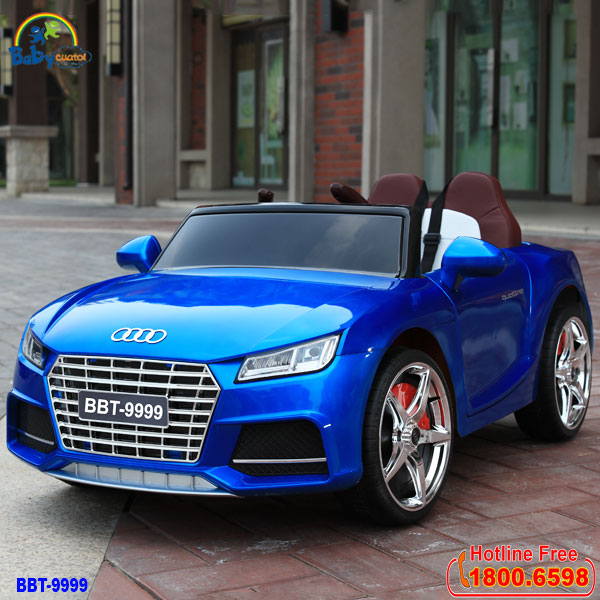 xe dien cho be audi 9999 mau xanh