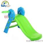 Cầu trượt cho bé cỡ nhỏ có ném bóng rổ KT148-X - Xanh
