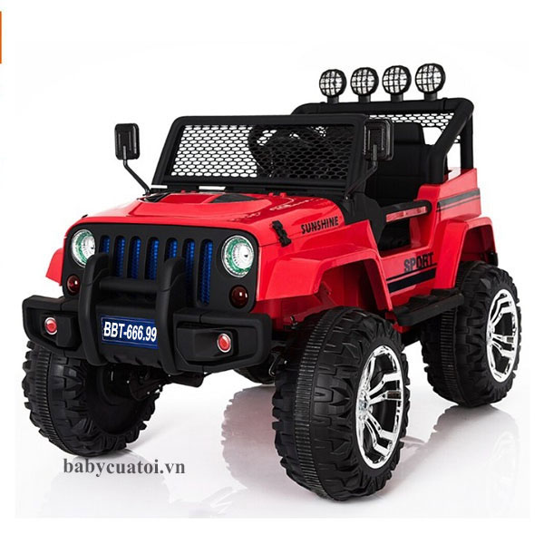 Ô tô điện trẻ em địa hình 4 động cơ màu đỏ BBT-666.99D