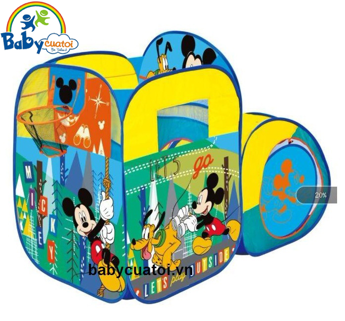 Lều bóng ô tô Mickey có ném bóng rổ kèm 50 bóng LR3137