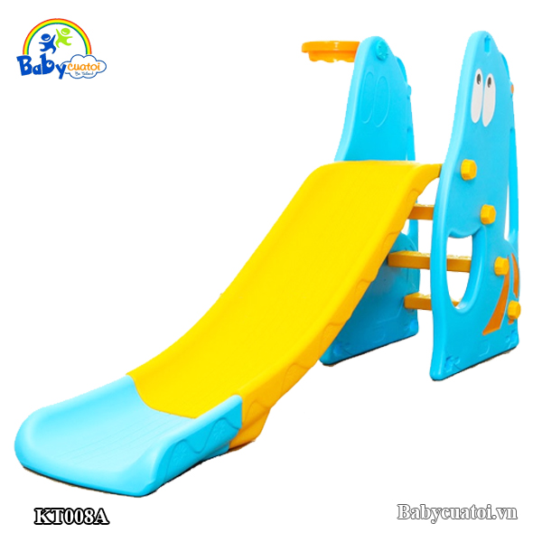 Cầu trượt chú sâu Vsuch máng dài có bóng rổ KT008A-xd
