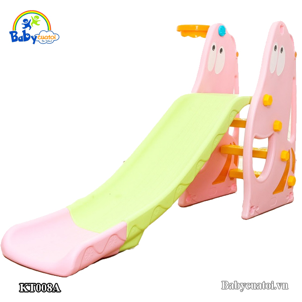 Cầu trượt chú sâu Vsuch máng dài có bóng rổ KT008A