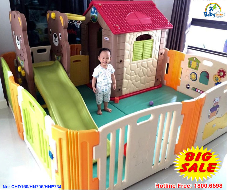 Nhà chơi cầu trượt quây bóng Hàn Quốc cho bé Combo 1