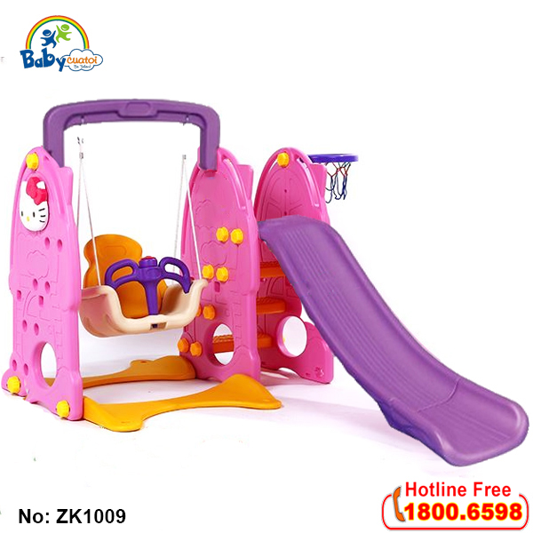 zk1009 cau truot xich du hello Kitty