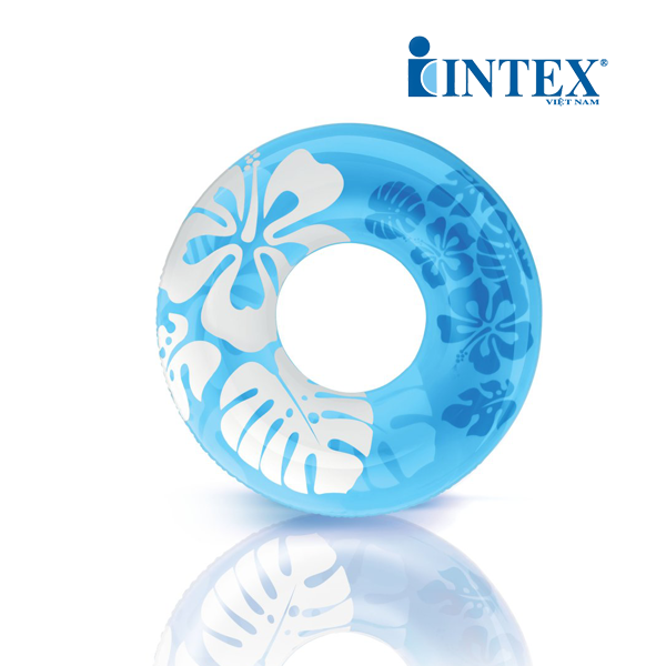 Phao bơi tròn hoa trong suốt 91cm INTEX 59251