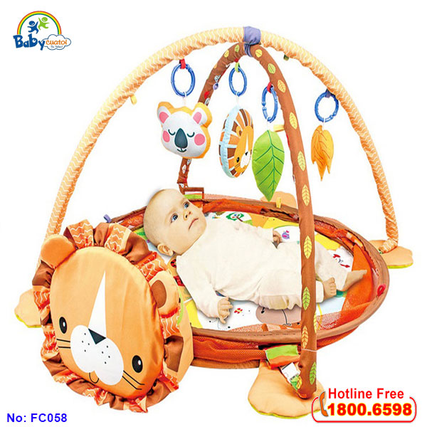 Thảm chơi hình sư tử kết hợp đồ chơi cho bé FC058