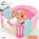Cầu trượt bể bóng Hàn Quốc Hello Kitty 2 trong 1 Y1712 (Tặng kèm 1 cặp cạnh quây Y1422 hoặc Y1423)