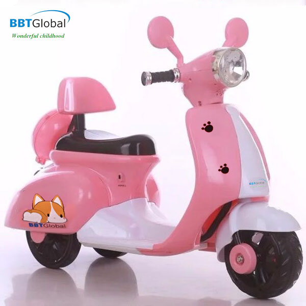Xe máy điện trẻ em chú chó Puppy màu hồng BBT-689H
