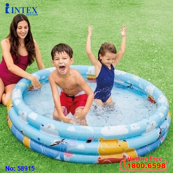 Bể bơi phao 3 tầng 1m47 Gấu Pooth INTEX 58915