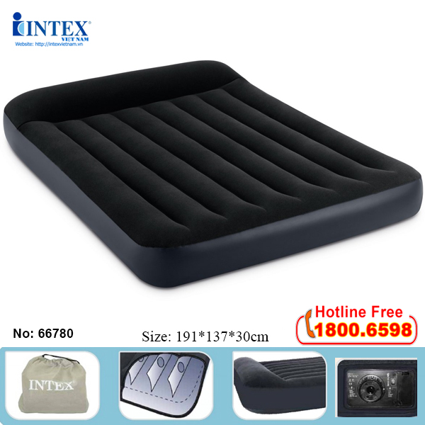 Đệm hơi INTEX tự phồng cao cấp màu đen 1m37 66780