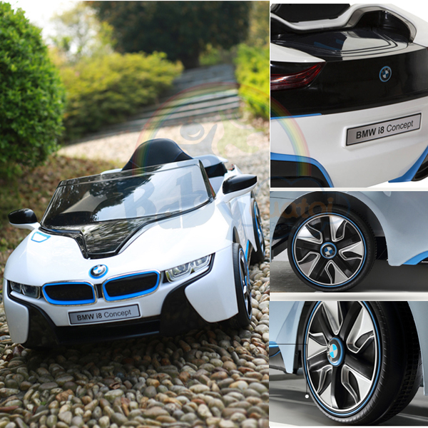Ô tô điện trẻ em bản quyền BMW i8 màu trắng cao cấp