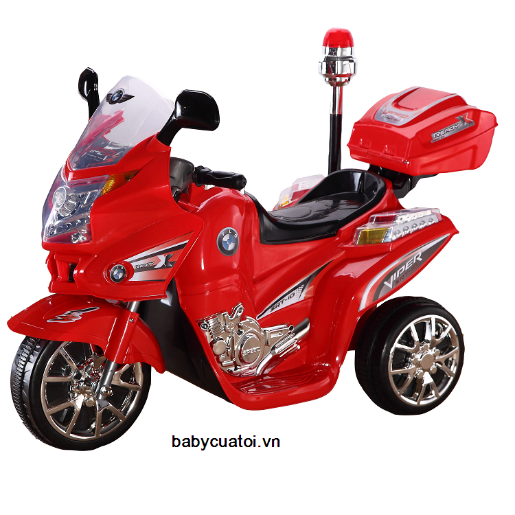 Xe máy cảnh sát có đèn loại lớn BBT-113 màu đỏ