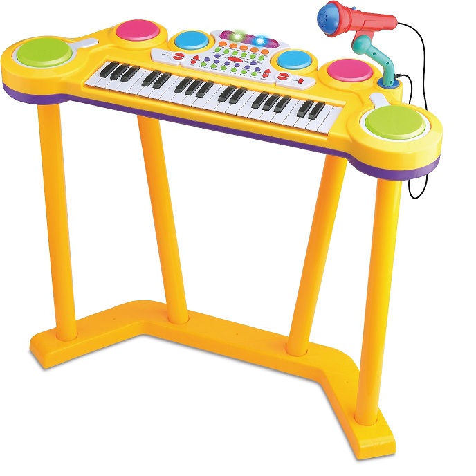 Bộ đàn Organ và trống điện tử đứng chơi vàng BB387V