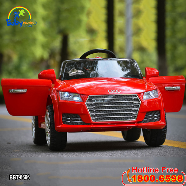 Ô tô điện trẻ em Audi siêu HOT 2 động cơ đỏ BBT-6666B