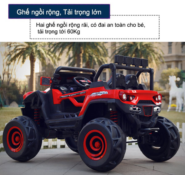 Xe điện cho bé địa hình 4 động cơ màu đỏ BBT-3388D