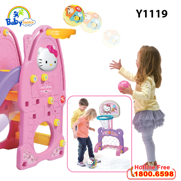 Cầu trượt Hàn Quốc cho bé Hello Kitty 4 trong 1 Y1119_3