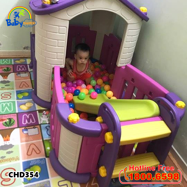 Nhà chơi cầu trượt bể bóng Hàn Quốc CHD354_4
