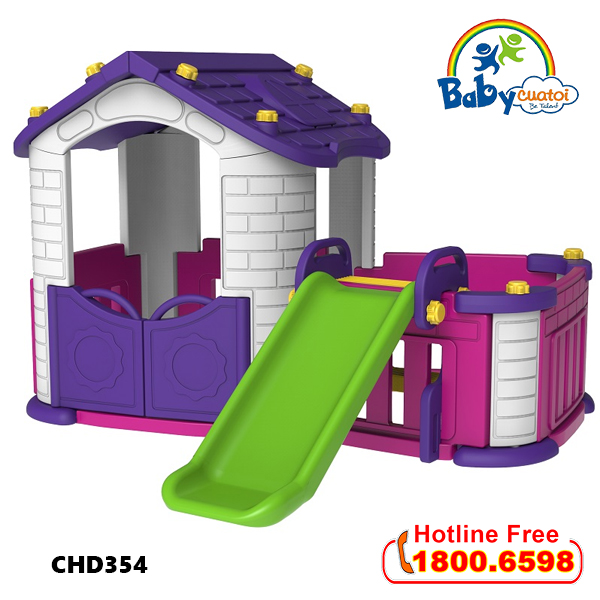 Nhà chơi cầu trượt bể bóng Hàn Quốc CHD354