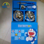 Bộ thìa bát đũa trẻ em thật inox 304 Doremon 4002-2